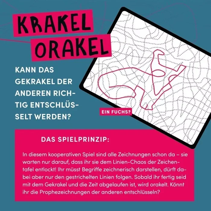 Frech Krakel-Orakel Zeichenspiel Partyspiel für Erwachsene und Kinder