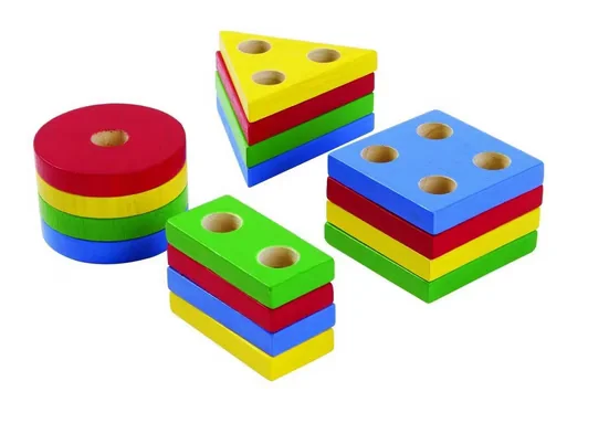 PLANTOYS Sortierbrett Geometrische Formen Motorik Lernspielzeug Holz