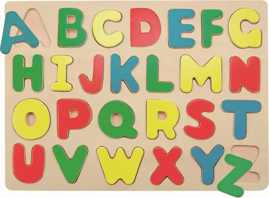 WOODYLAND ABC Holzpuzzle 26 tlg Lernspielzeug Buchstaben lernen