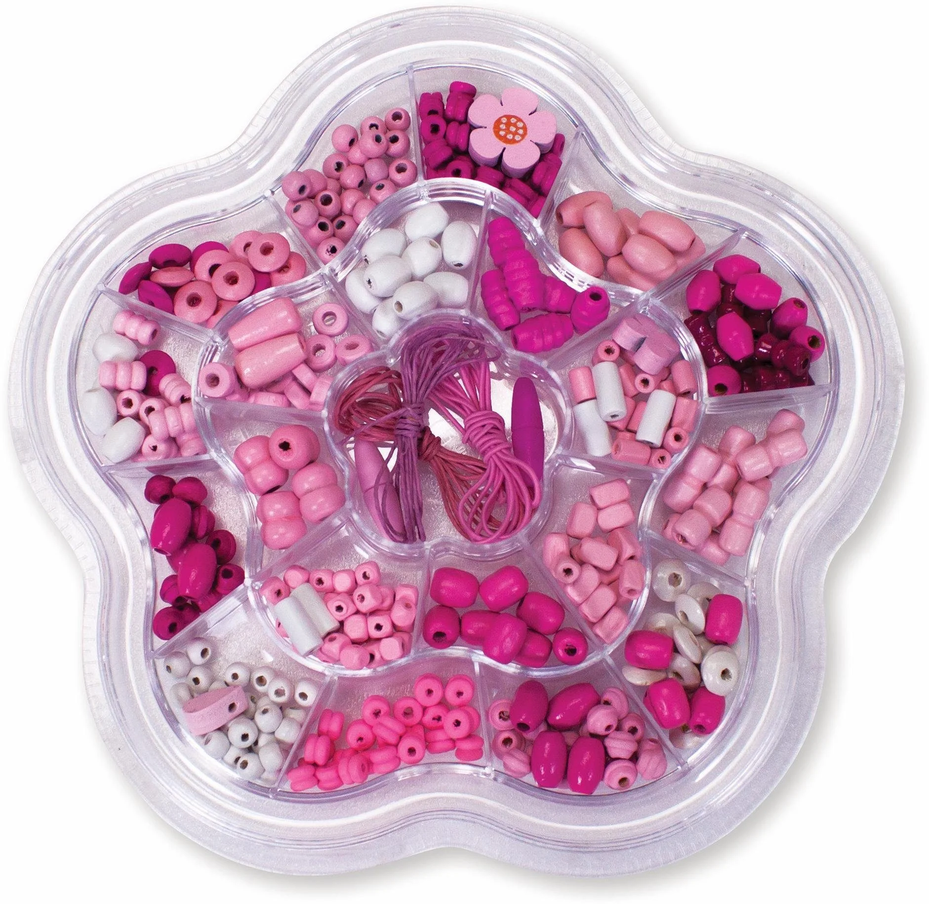 Kreativset Holzperlen – Design „Blume“ (275-teilig)