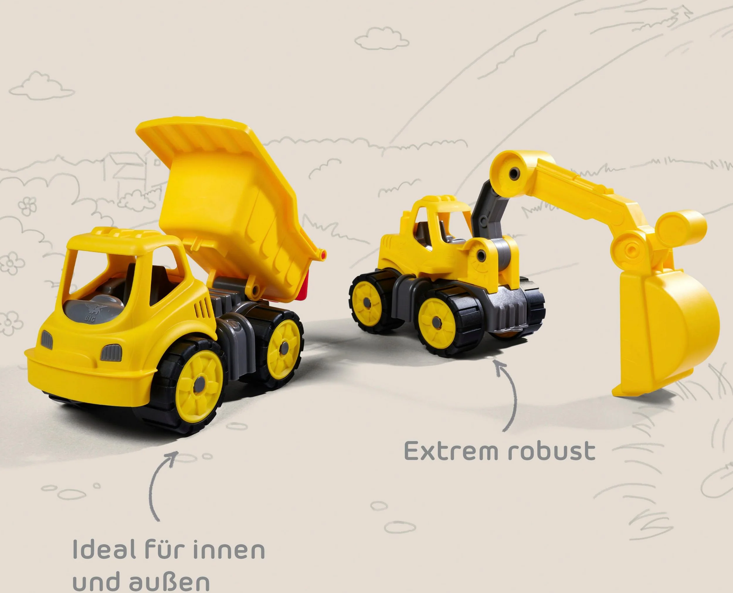 BIG Power-Worker Mini Spielzeug-Baumaschine Baufahrzeug