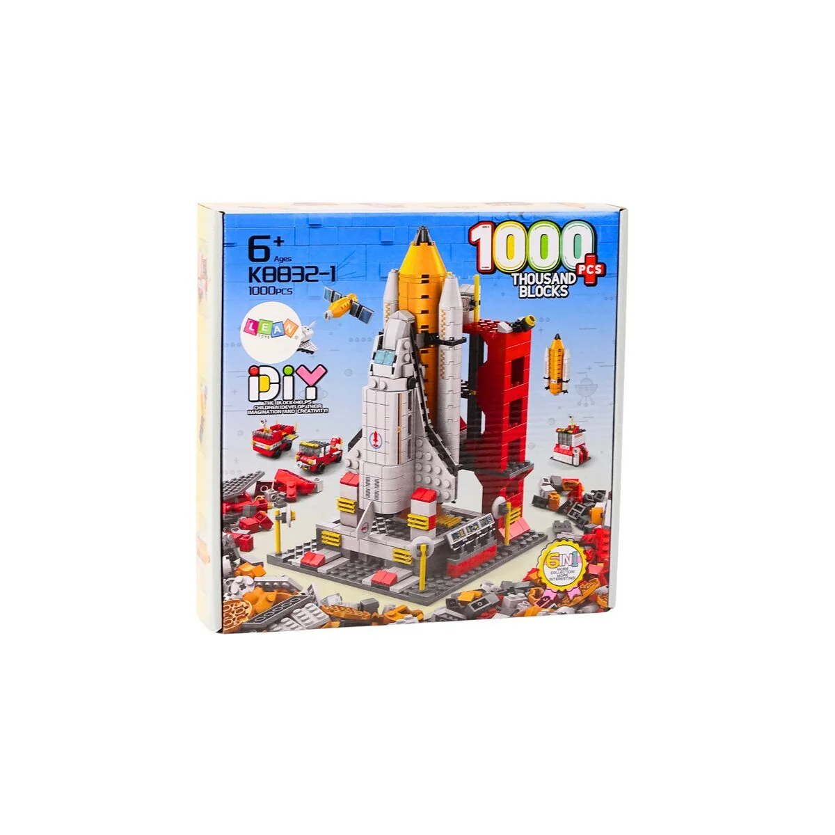 WISAM Bausteine Weltraumrakete 6-in-1 Raumfahrzeuge 1000 Teile