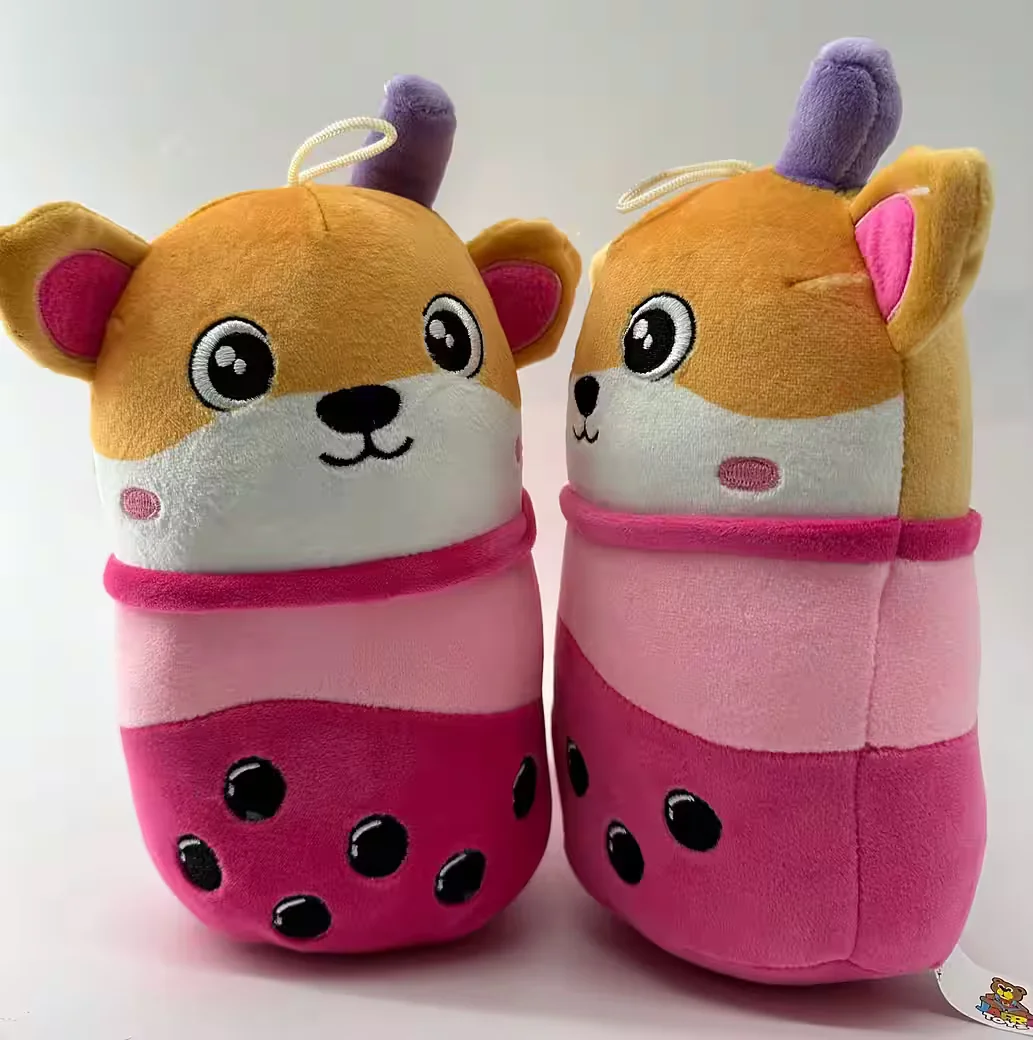 SOMA Bubble Tea Kuscheltier Hund oder Bär Pink Orange 20 cm Plüschtier