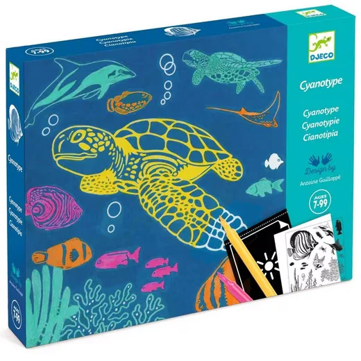DJECO Kreativset Workshop Blaudruck Meer - Bastelset für Kinder