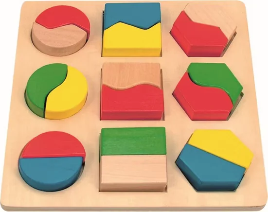WOODYLAND Lernpuzzle 90005 aus Holz geometrische Formen und Farben