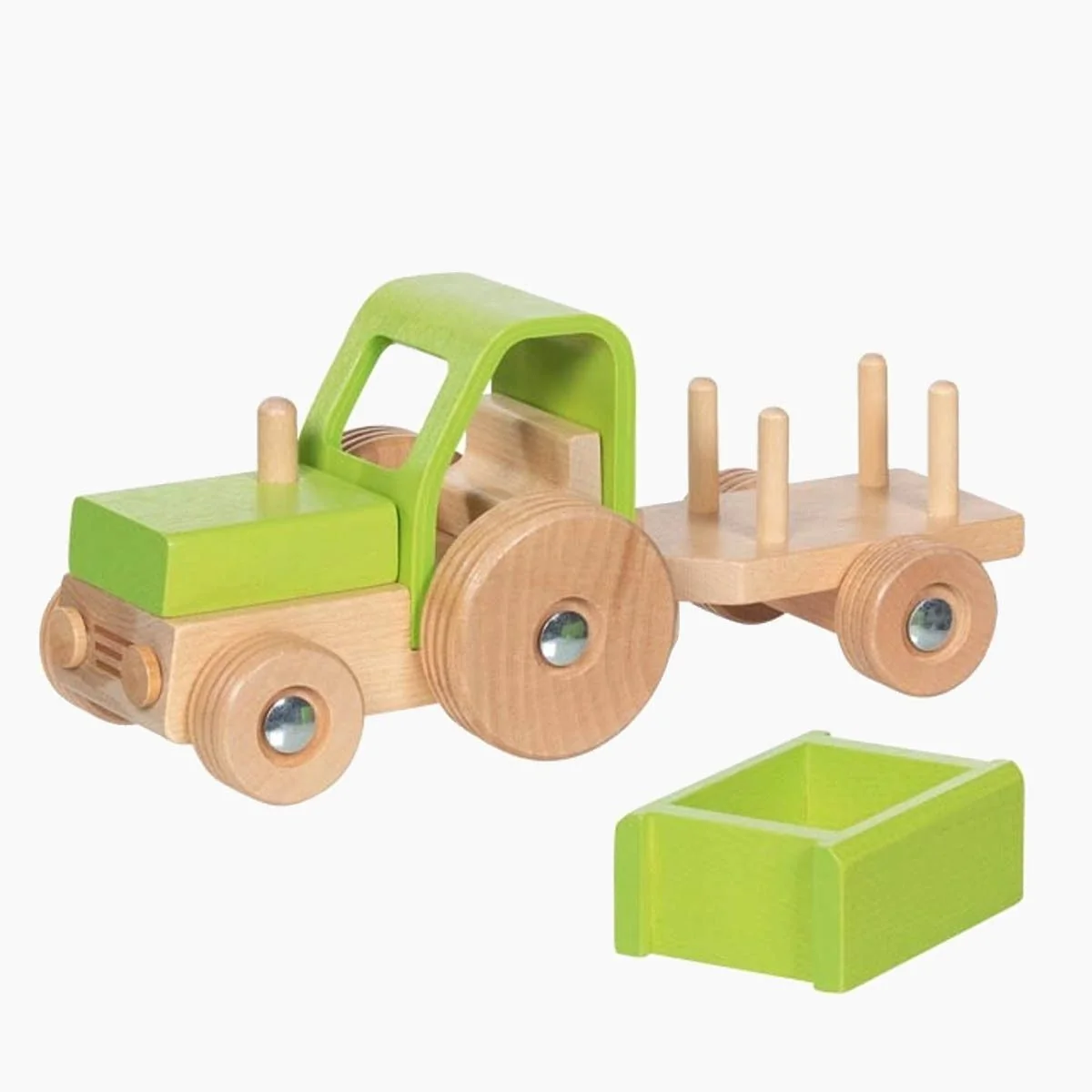 Goki Spielzeugtraktor mit Anhänger für Kinder