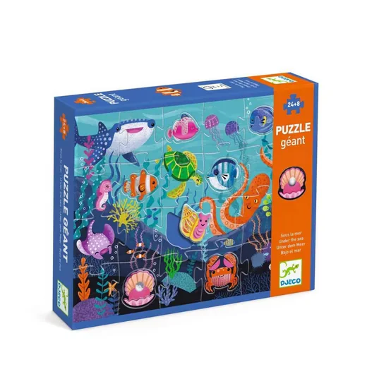 DJECO Puzzle Tactilo Meer Tastpuzzle 24+8 Teile für Kinder