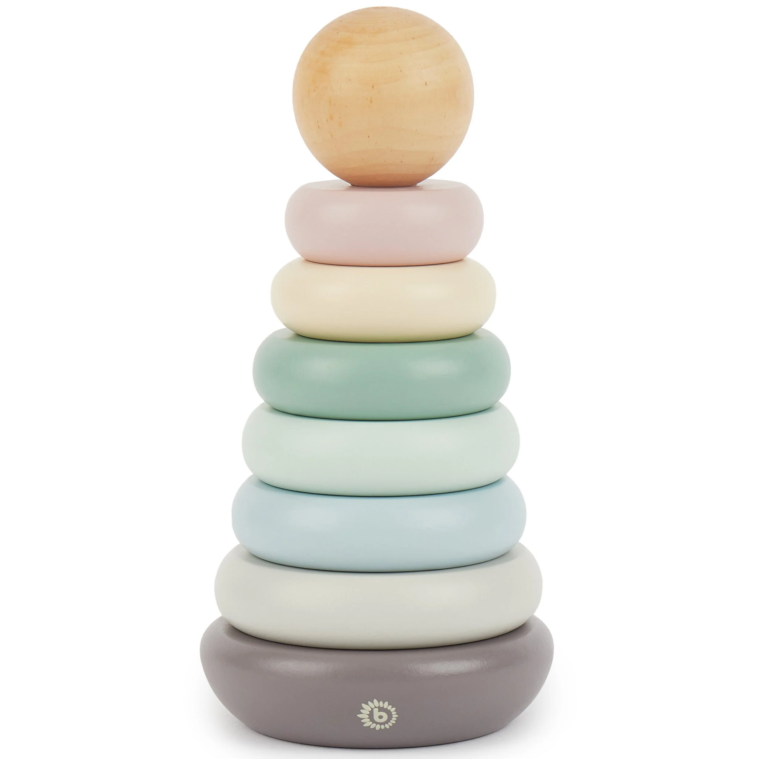 BIECO Stapelturm Holz Steckspiel Steckpyramide 8 teilig 19 cm bunt