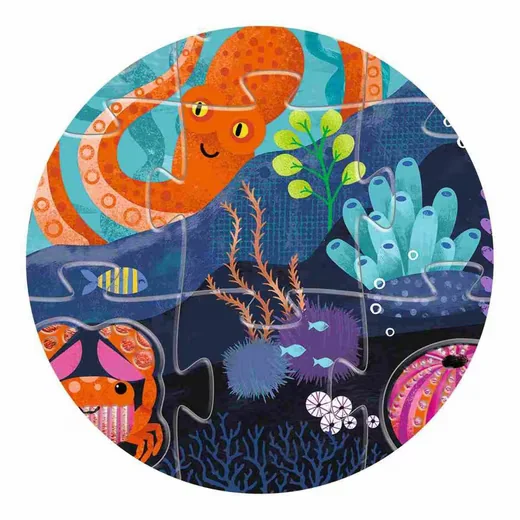 DJECO Puzzle Tactilo Meer Tastpuzzle 24+8 Teile für Kinder