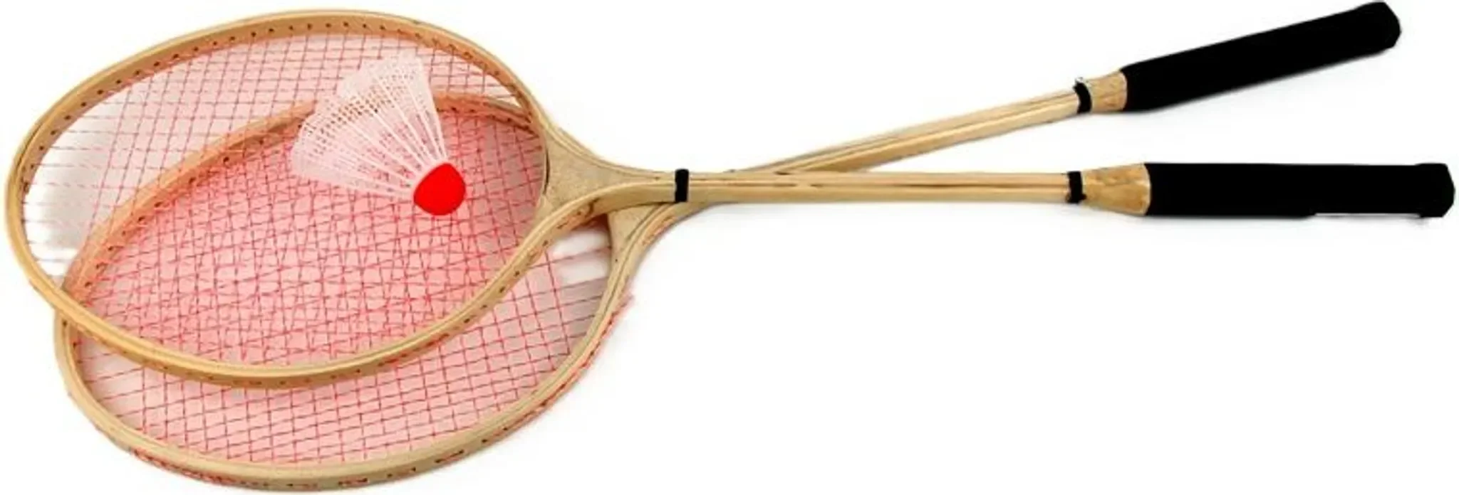 Badminton-Set aus Holz – 2 Schläger & Federball