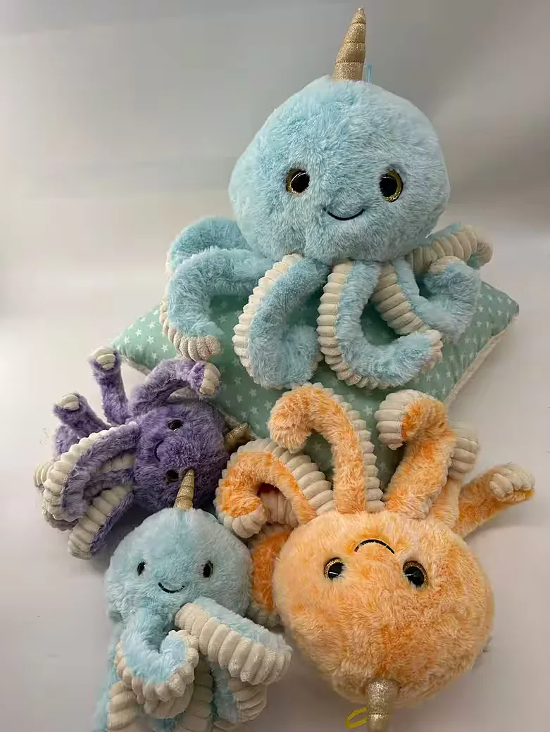 SOMA Krake Kuscheltier Oktopus Plüsch orange 30 cm für Kinder