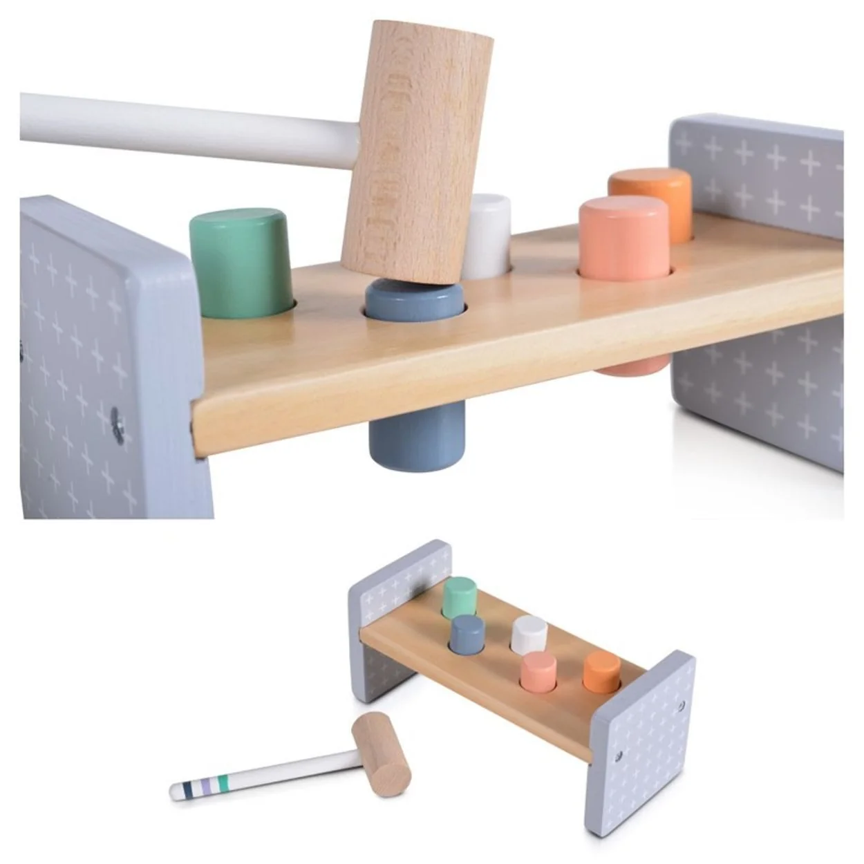 MONI Spielcenter Hammerspiel 2525 Holzspielzeug Klopfbank