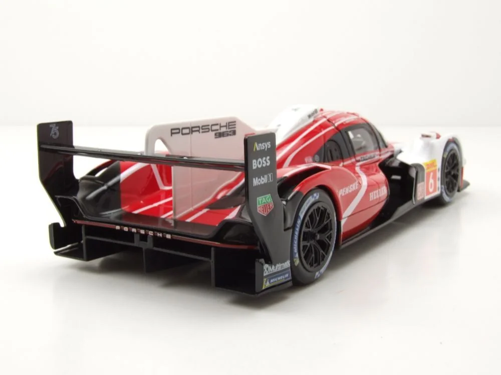 BBURAGO Modellauto Porsche 963 Penske Nr 6 Le Mans 2024 weiß rot