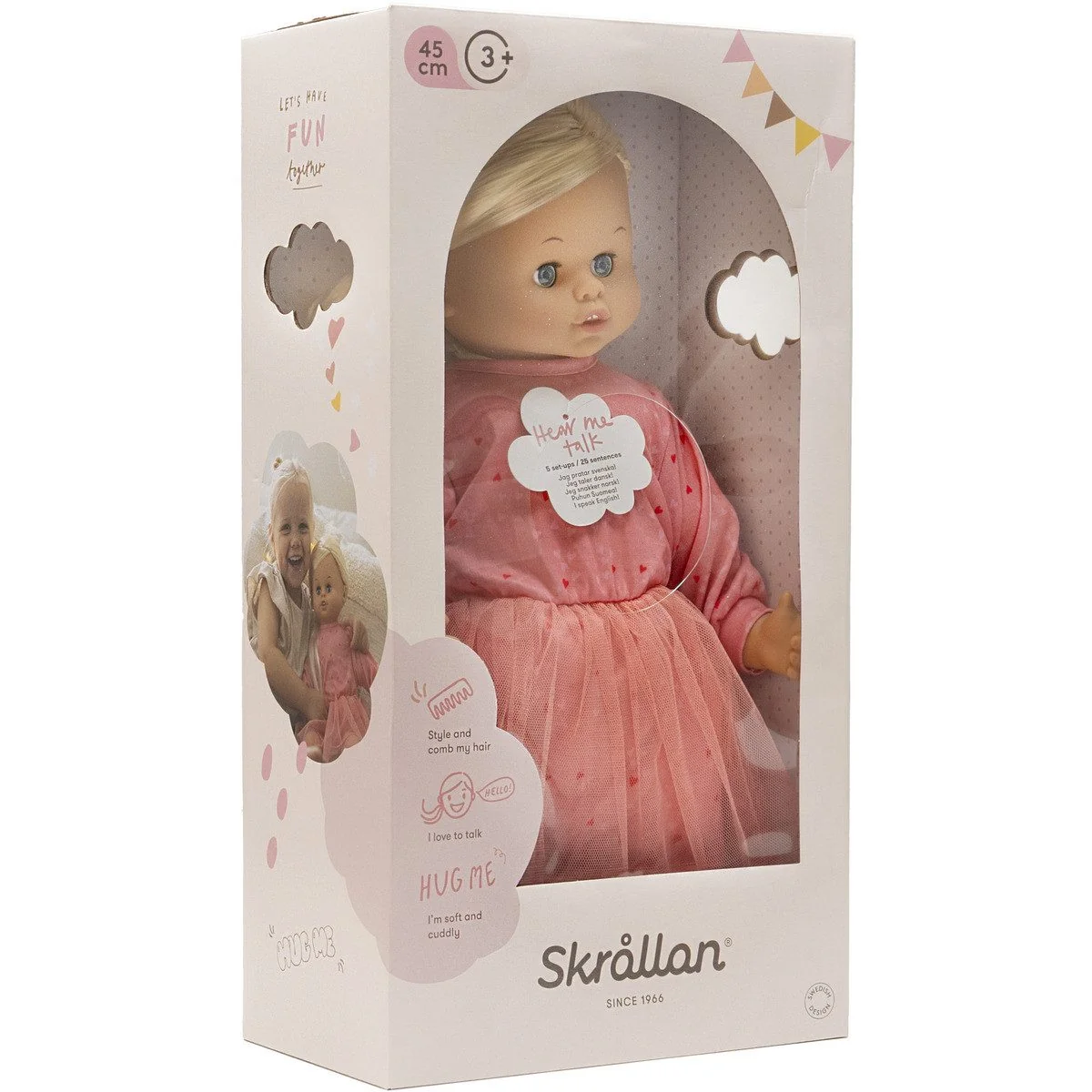 SKRÅLLAN sprechende Stoffpuppe für Mädchen