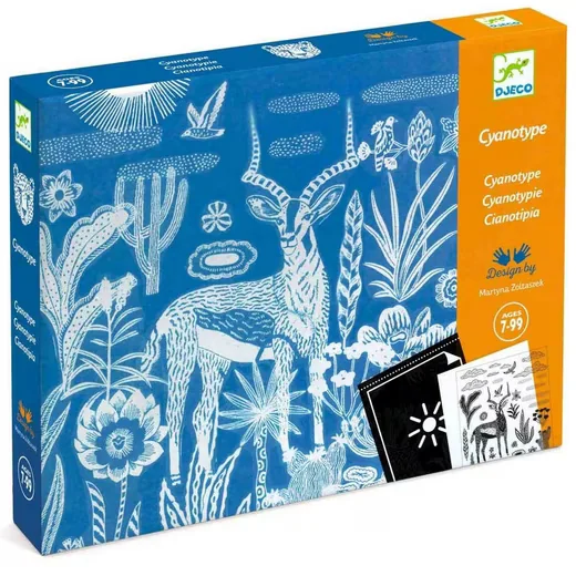 DJECO Kreativset Workshop Blaudruck Savanne bei Nacht für Kinder