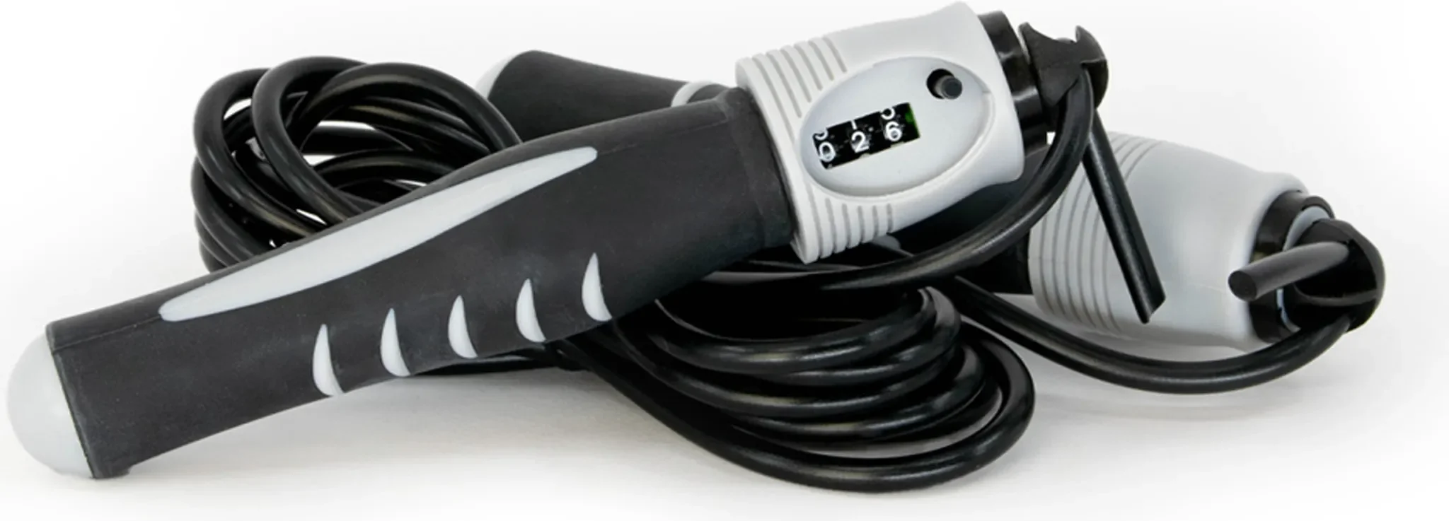 Springseil mit Zählwerk – verstellbar, schwarz