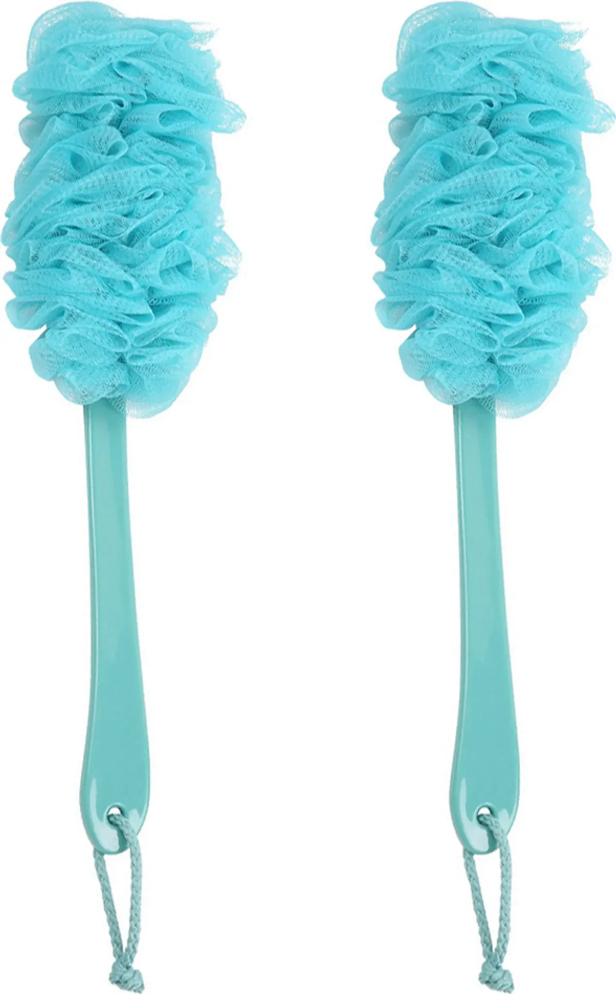 Luffa-Rückenschrubber mit Holzgriff – 2er-Set, Blau