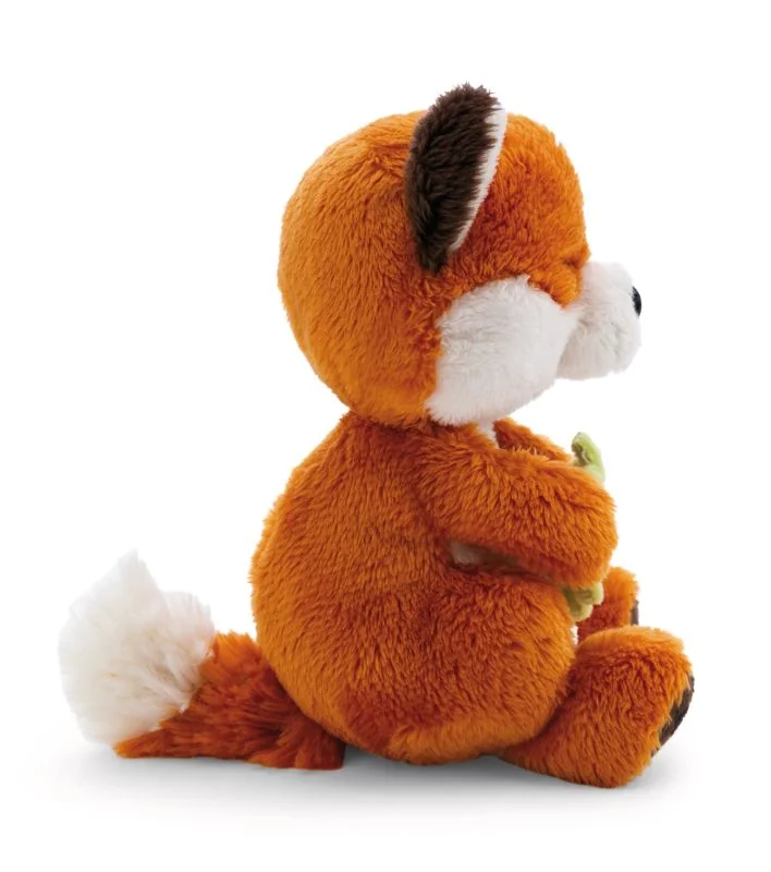 NICI Kuscheltier Fuchs mit Blatt 12 cm im grünen Körbchen