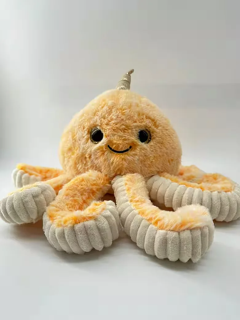 SOMA Krake Kuscheltier Oktopus Plüsch orange 30 cm für Kinder