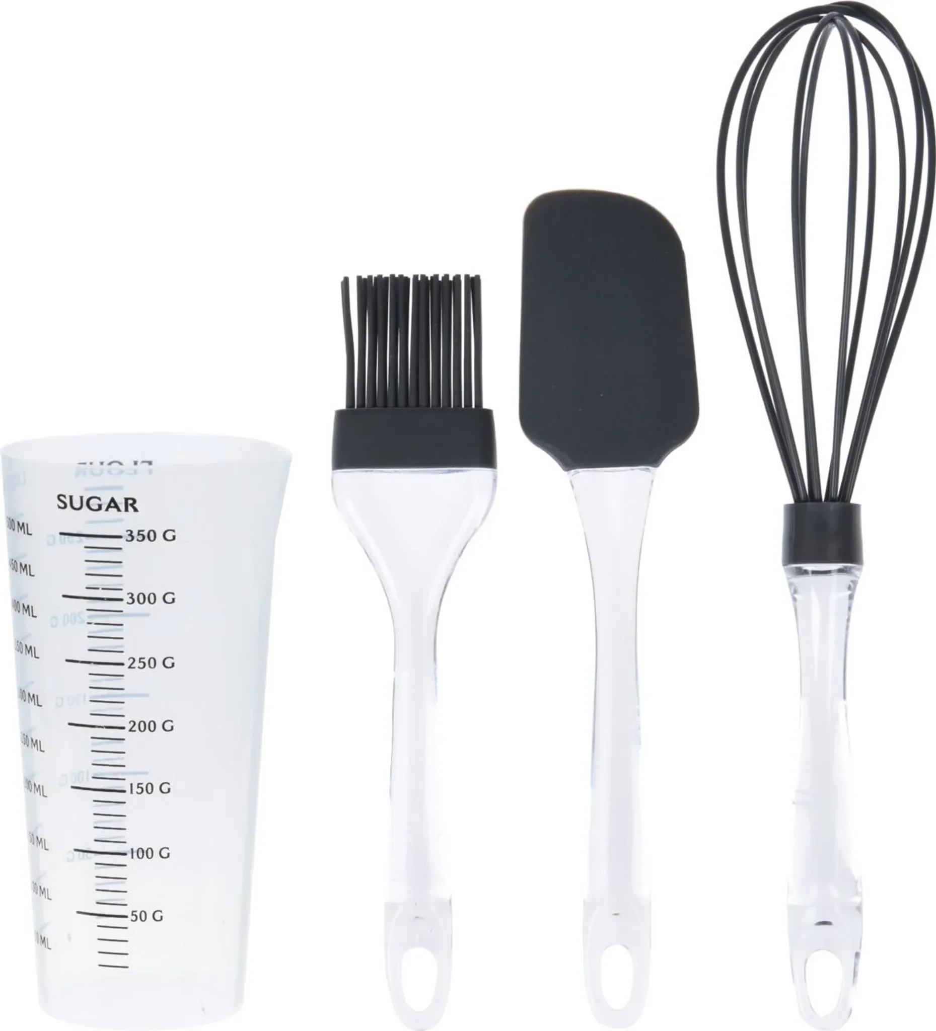 Backutensilien-Set – 4-teilig, Anthrazit / Transparent