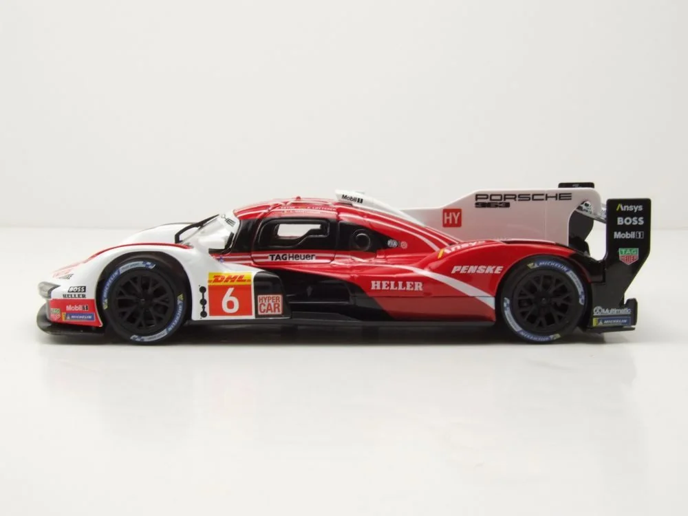 BBURAGO Modellauto Porsche 963 Penske Nr 6 Le Mans 2024 weiß rot