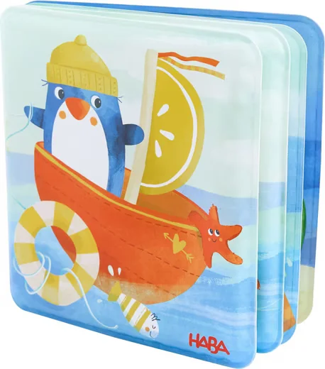 HABA Babywelt Badebuch Pinguin Babyspielbuch mit Greifling