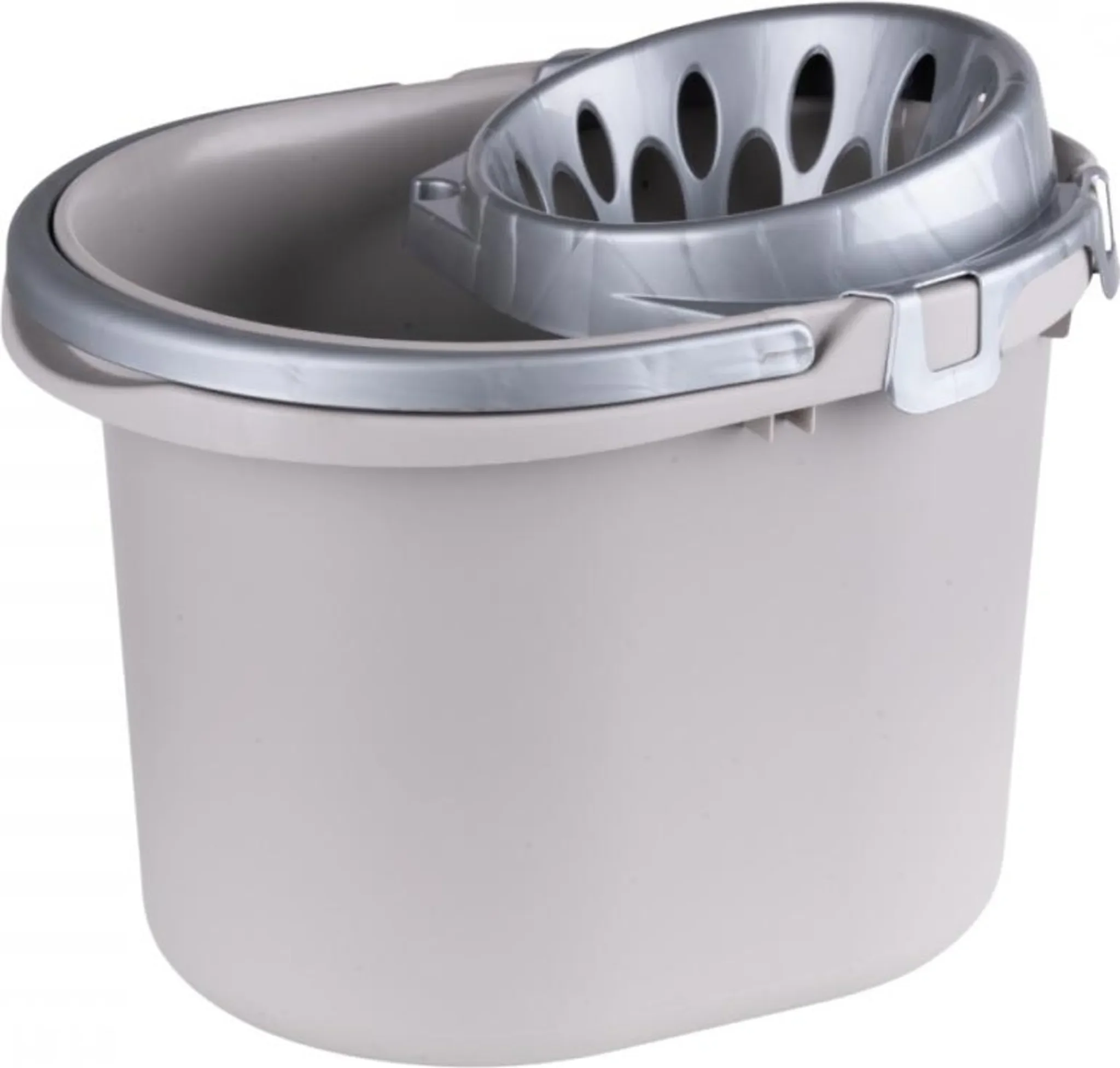 Mop-Eimer mit Auswringer – 15 l, grau-beige