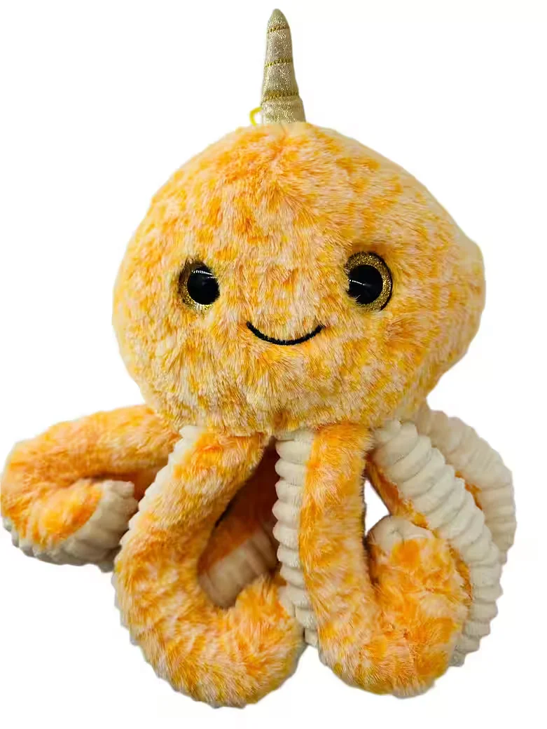 SOMA Krake Kuscheltier Oktopus Plüsch orange 30 cm für Kinder