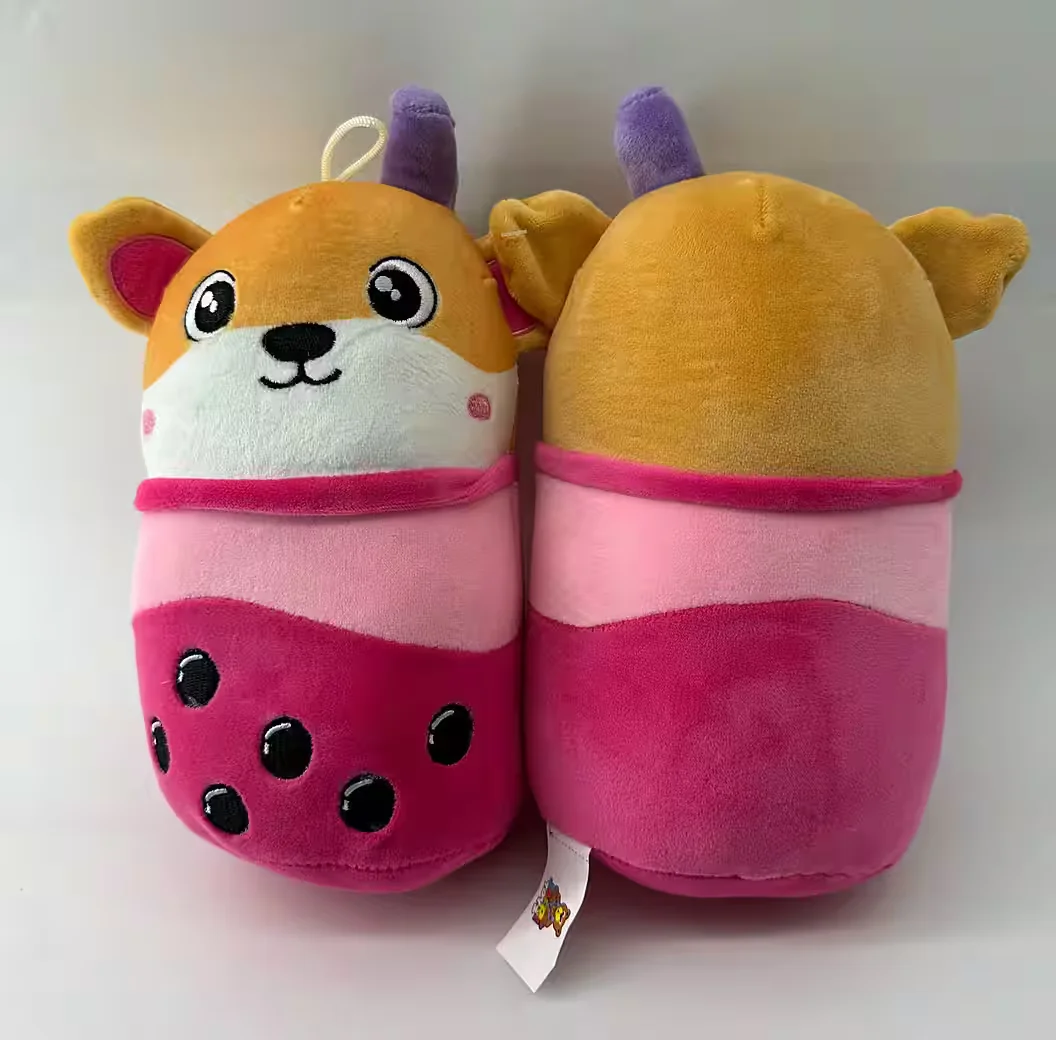 SOMA Bubble Tea Kuscheltier Hund oder Bär Pink Orange 20 cm Plüschtier