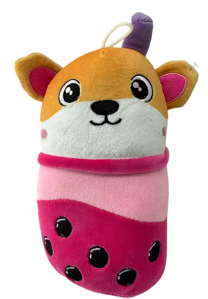 SOMA Bubble Tea Kuscheltier Hund oder Bär Pink Orange 20 cm Plüschtier