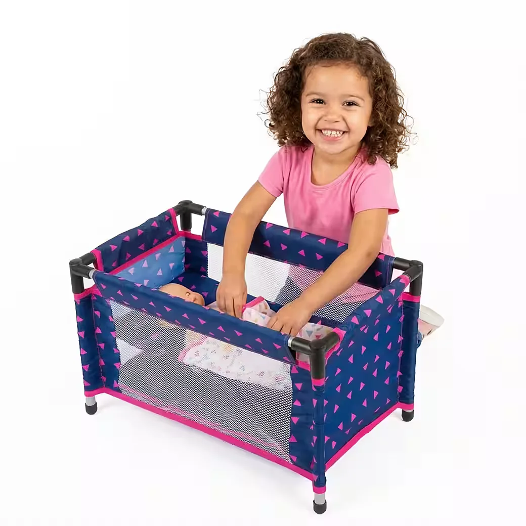 KINDERPLAY Puppenreisebett faltbar mit Tasche für Puppen bis 46 cm