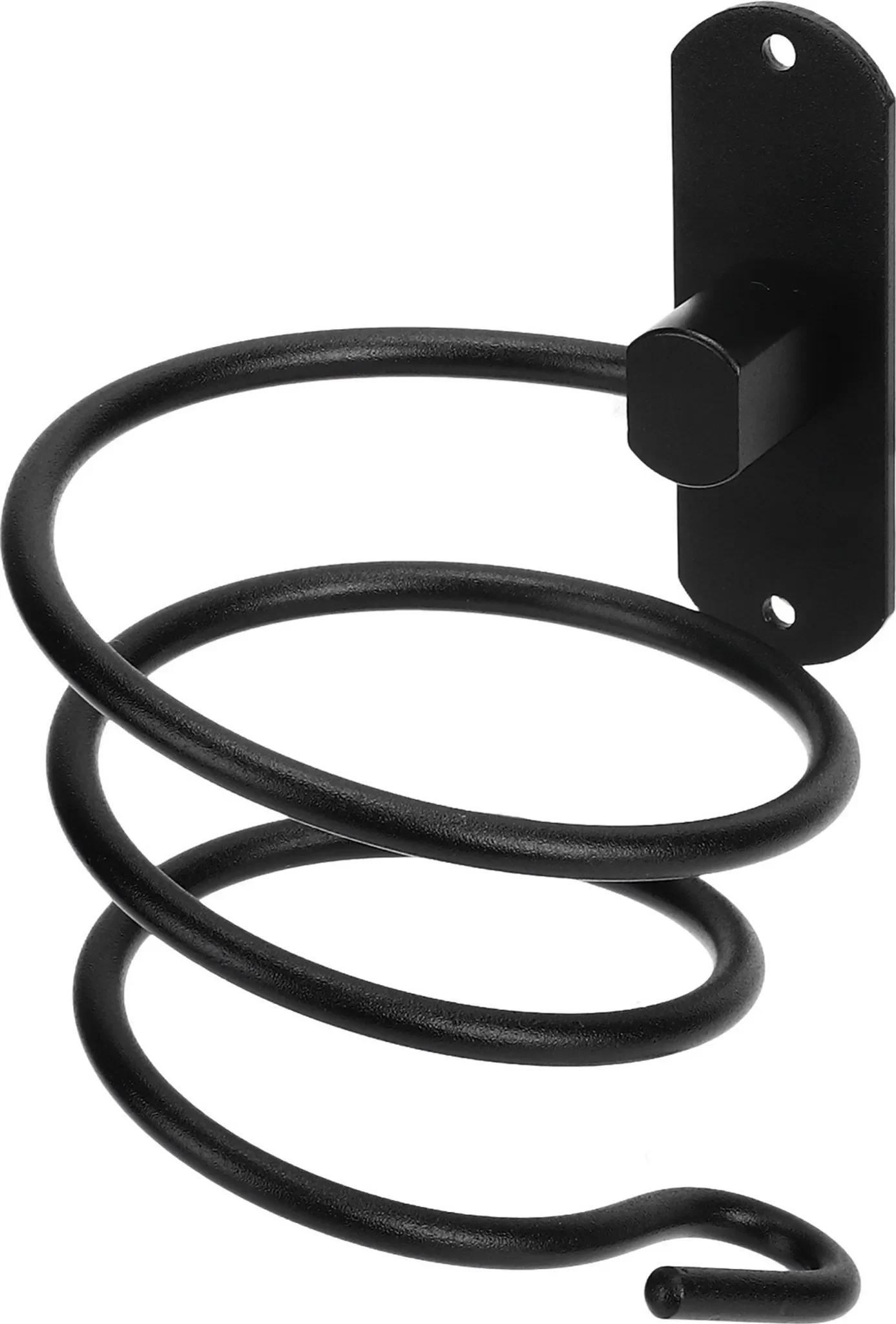 Haartrocknerhalter zur Wandmontage – Aluminium, Schwarz