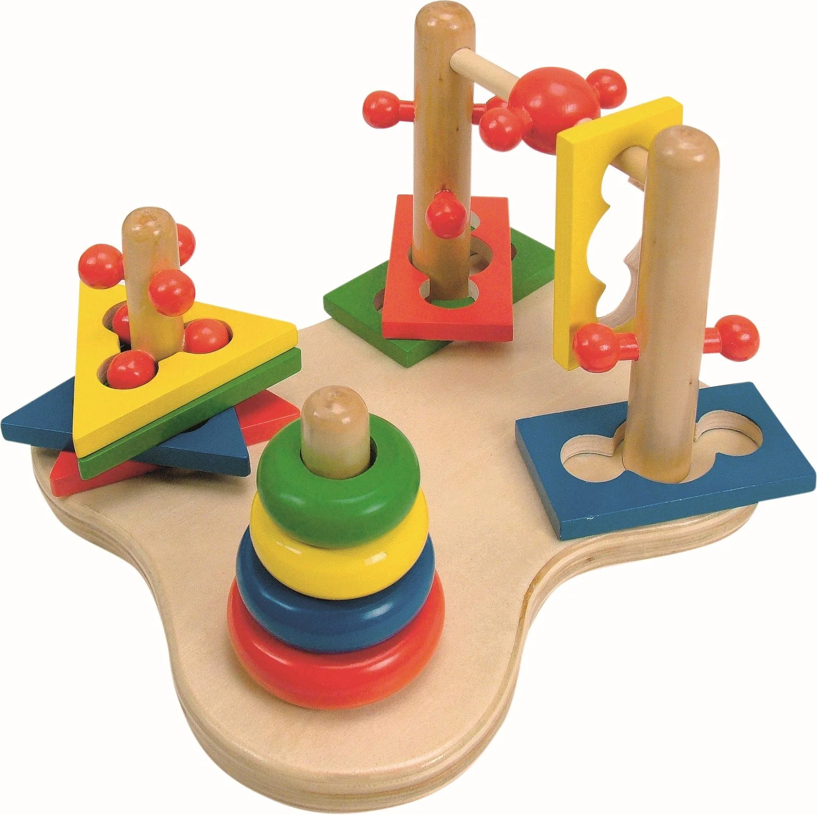 WOODYLAND Lernspielzeug Motorikset Holz Steckspiel Pyramide 12-teilig