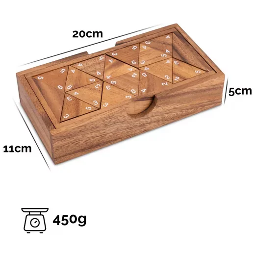 LOGOPLAY Tridomino Gesellschaftsspiel mit weißen Zahlen