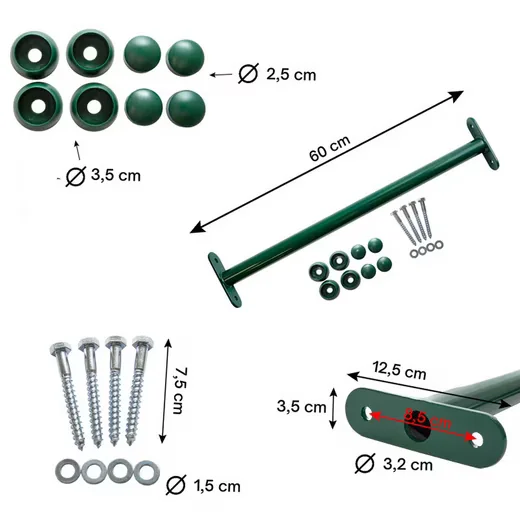ROG-GARDENLINE Turnreck Turnstange aus Metall mit Montagematerial
