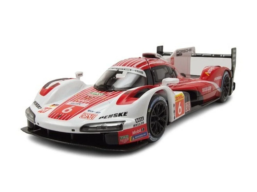 BBURAGO Modellauto Porsche 963 Penske Nr 6 Le Mans 2024 weiß rot