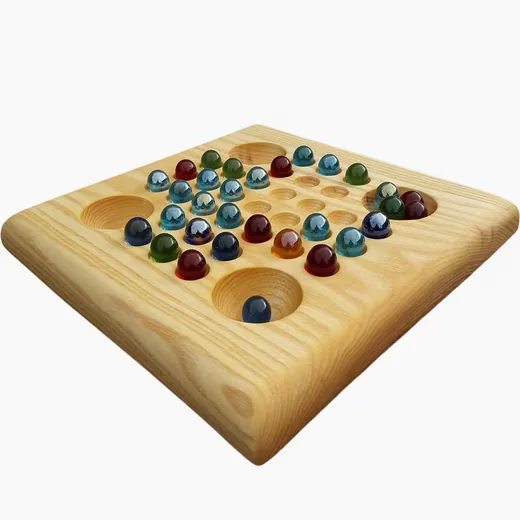 MADERA SPIELZEUGE Solitär Brettspiel aus Eschenholz