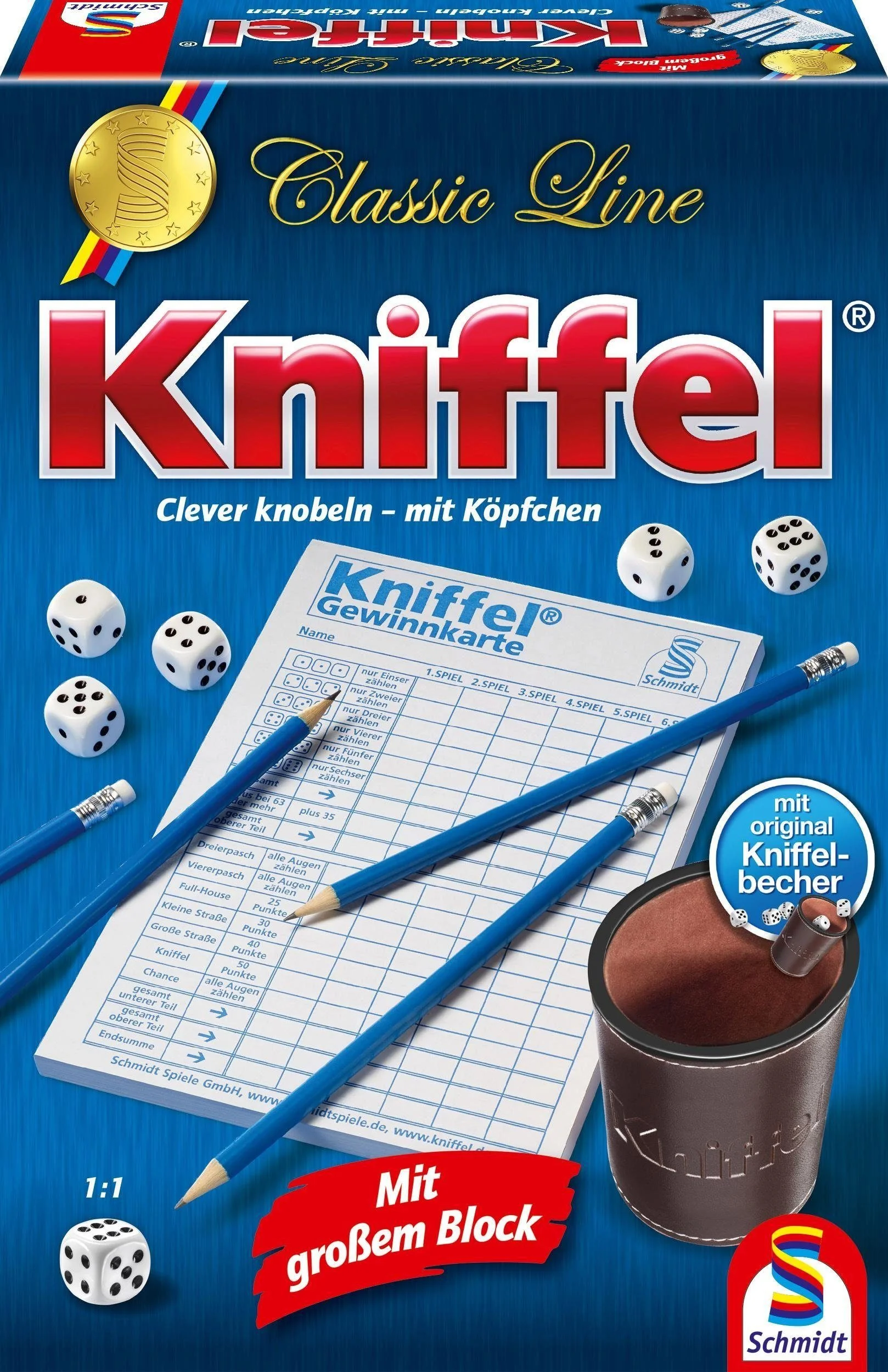 Schmidt Spiele Kniffel Classic Line Würfelspiel Familienspiel