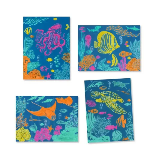 DJECO Kreativset Workshop Blaudruck Meer - Bastelset für Kinder