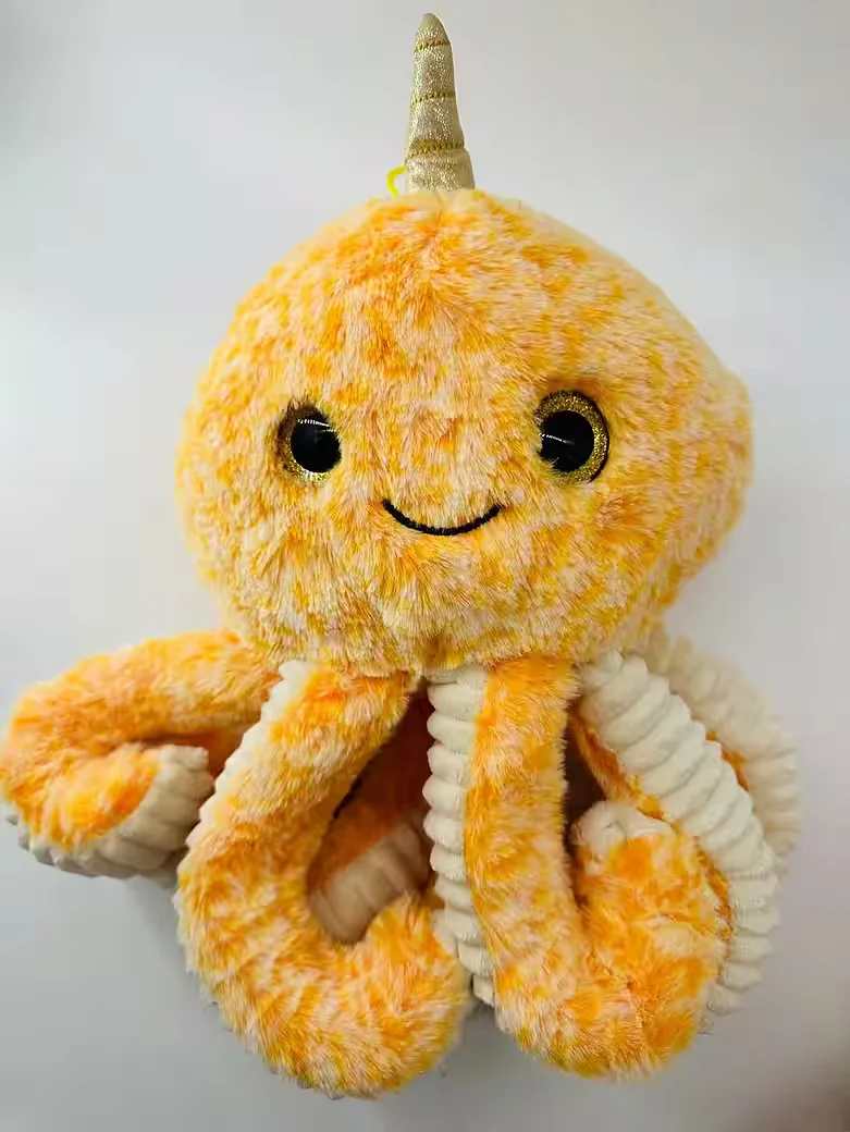 SOMA Krake Kuscheltier Oktopus Plüsch orange 30 cm für Kinder