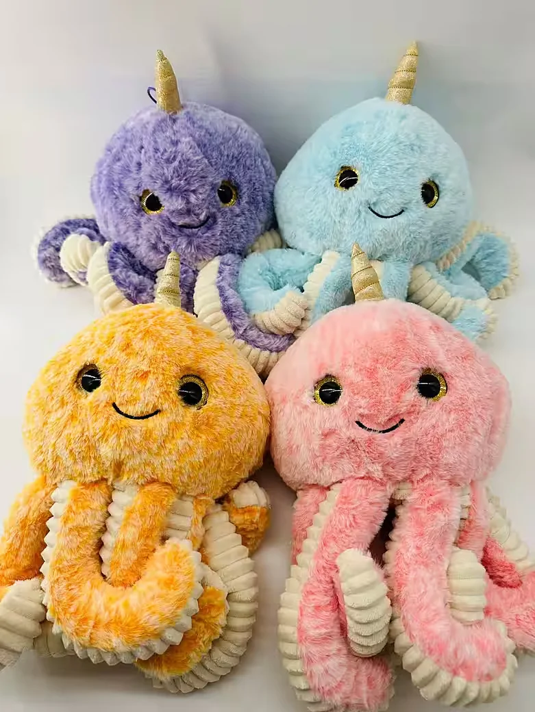 SOMA Krake Kuscheltier Oktopus Plüsch orange 30 cm für Kinder
