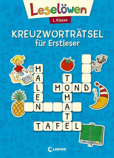 LOEWE Leselöwen Kreuzworträtsel für Erstleser 1. Klasse Blau