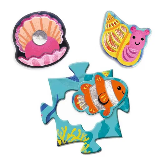 DJECO Puzzle Tactilo Meer Tastpuzzle 24+8 Teile für Kinder