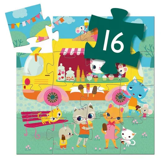 DJECO Puzzle Eiswagen 16 Teile Kinderpuzzle
