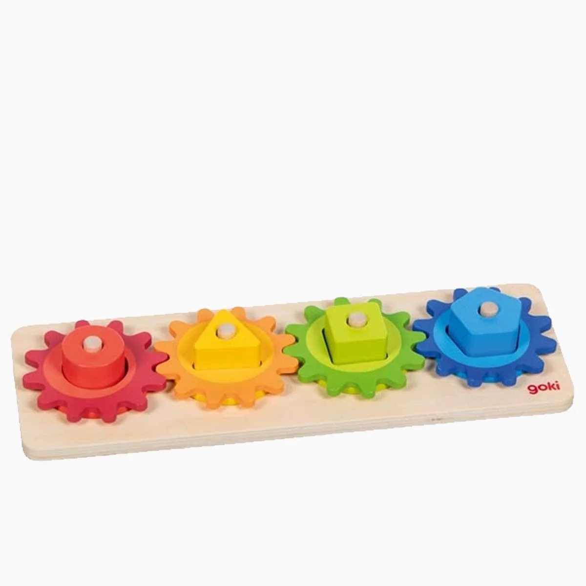 Goki Lernspielzeug Sortierspiel Formen mit Zahnrädern für Kinder